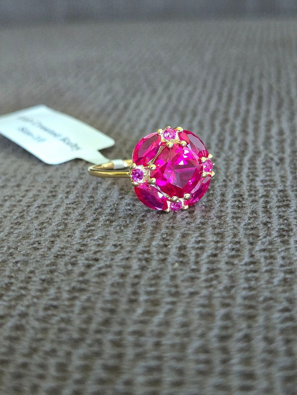 Shivam Lab🧪 Created Pink💕 Ruby Flower🏵 Ring💍 - NWT - Picture 3 of 16